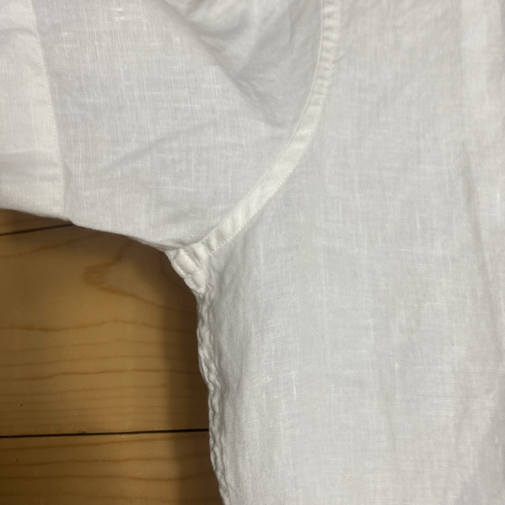 Lands End Men's Classic White 100% Linen Button Down Shirt - Picture 5 of 8